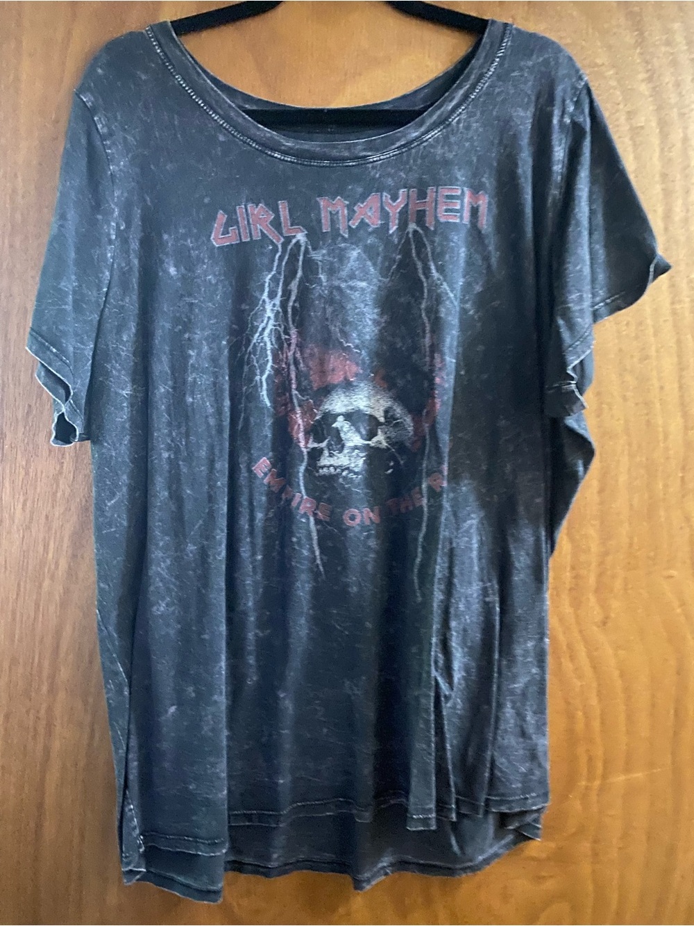 torrid Black Graphic Tee with Subtle Red Accents